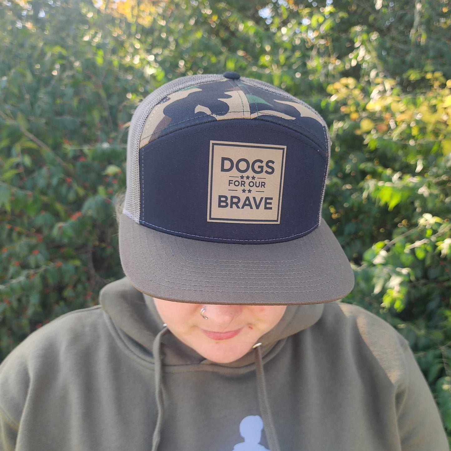 Richardson Camo & Black 7 Panel Trucker