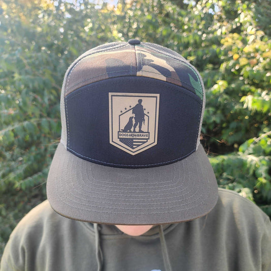 Richardson Camo & Black 7 Panel Trucker